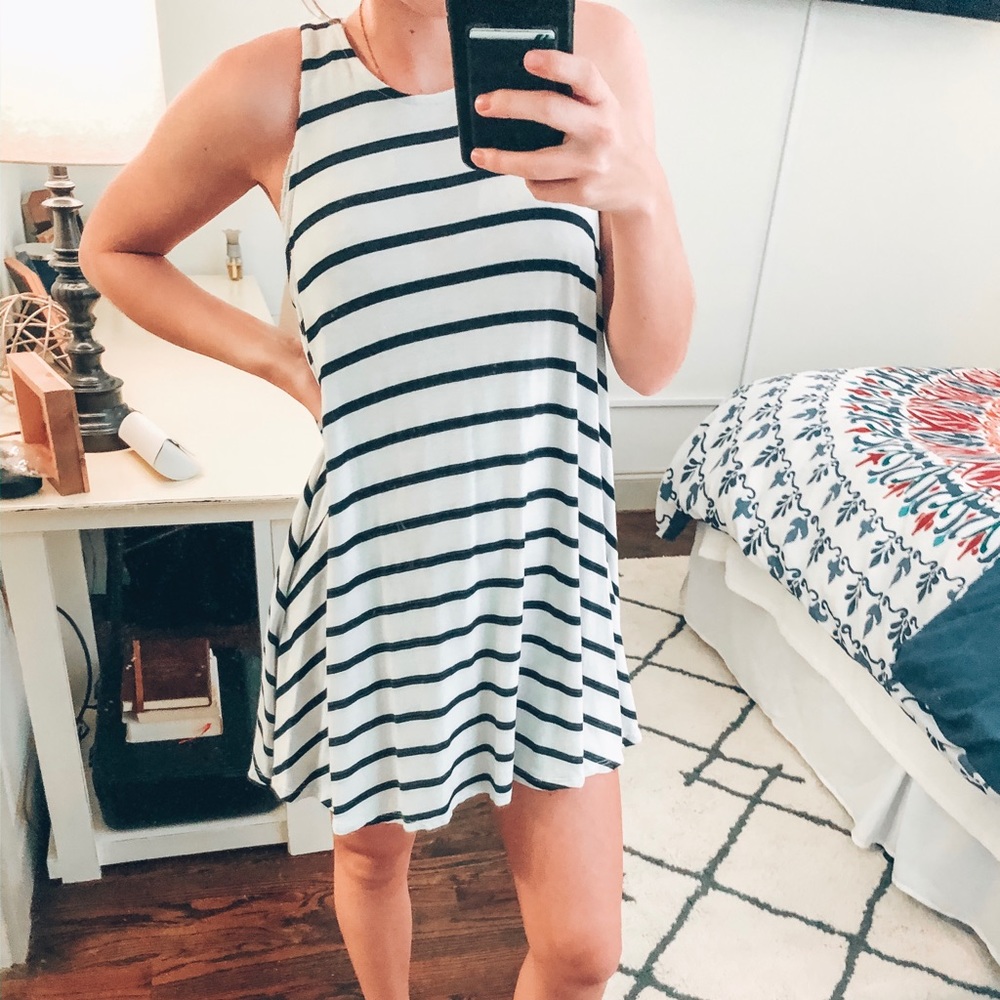 boutique striped swing dress